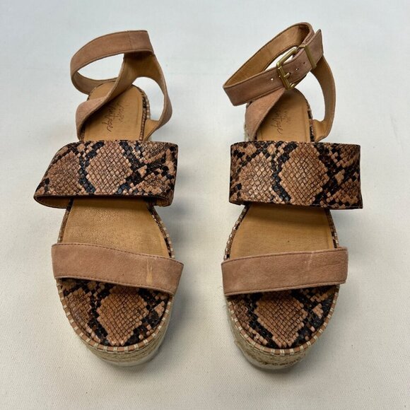Crown Vintage Women’s Platform Wedge Sandals Snake Print Size 8M - Picture 3 of 8